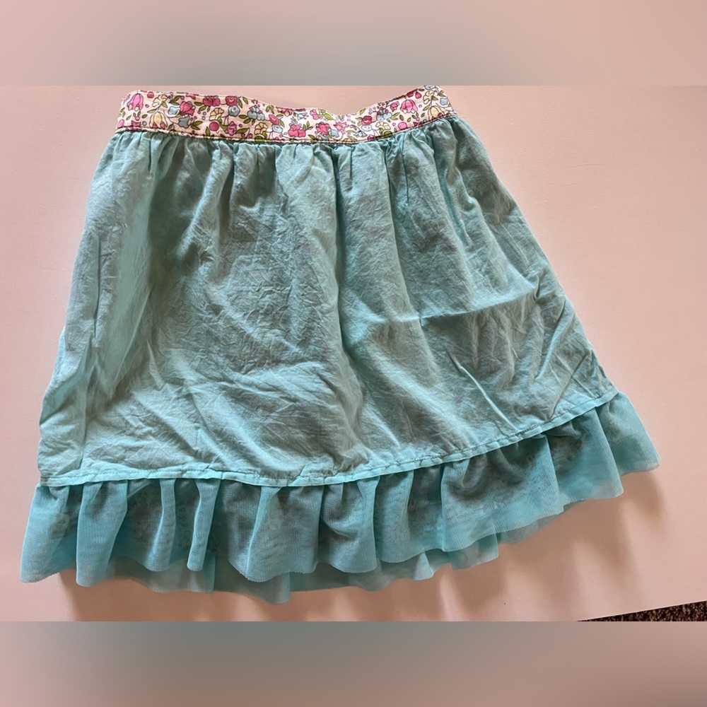 Liberty of London for Target girls skirt with tulle floral pink blue pull on S - Picture 4 of 4